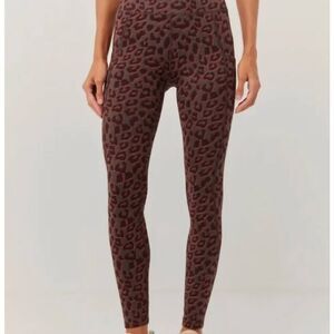 Pact Leggings Women's Large Brown Animal Print Leopard Organic Cotton Pockets